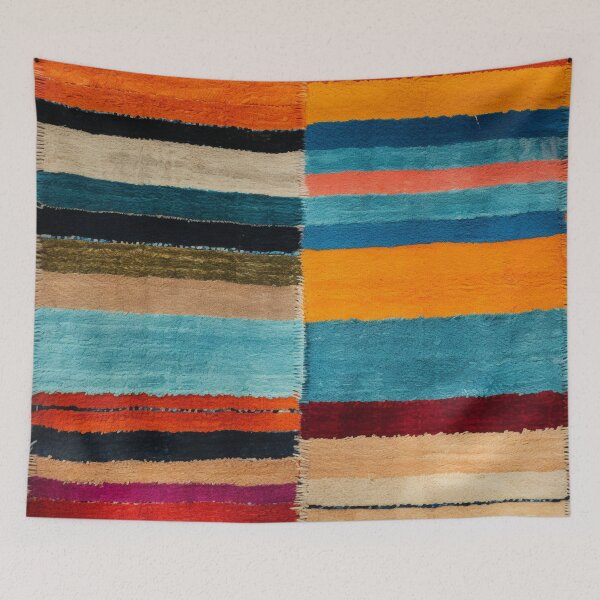 Item preview, Moroccan Handmade Colorful Stitched Carpet Pattern designed and sold by GrinGalore.