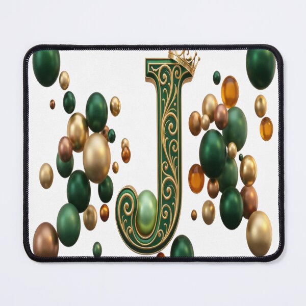 Item preview, Royal Emerald & Gold Letter J Monogram - Enchanted Princess Crown Design? designed and sold by KalamAura.
