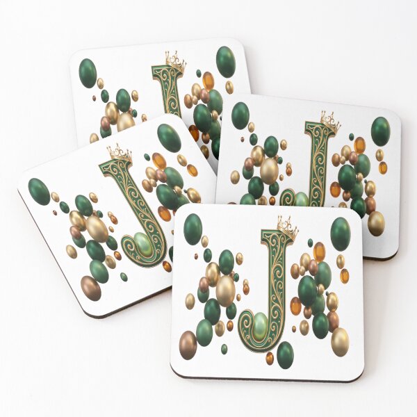 Item preview, Royal Emerald & Gold Letter J Monogram - Enchanted Princess Crown Design? designed and sold by KalamAura.