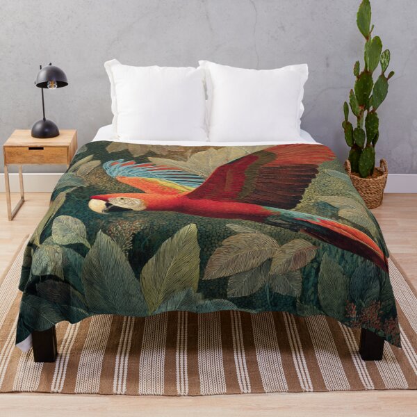 Item preview, A Scarlet Macaw flying through a lush rainforest canopy, Birds in Motion designed and sold by CDC40.