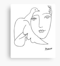 Pablo Picasso Frieden (Taube und Gesicht) T Shirt, Skizze Artwork Leinwanddruck