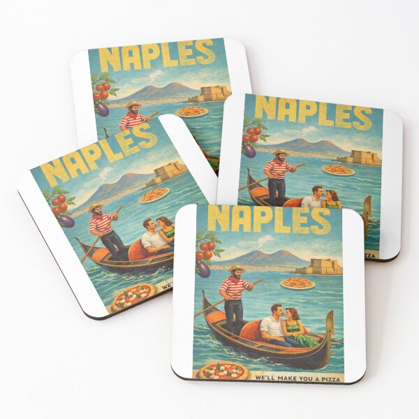 Item preview, Naples Italy Bay of Naples Gondola Scene with Mount Vesuvius and Castel dellOvo on the Gulf of Naples designed and sold by Aryabek.