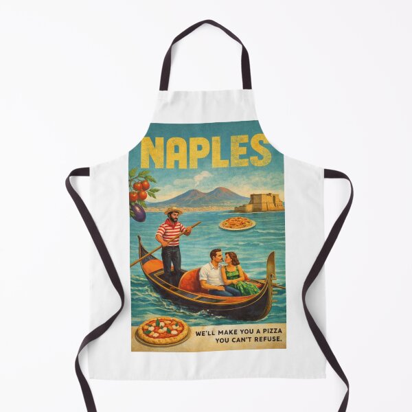 Item preview, Naples Italy Bay of Naples Gondola Scene with Mount Vesuvius and Castel dellOvo on the Gulf of Naples designed and sold by Aryabek.