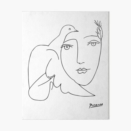 Pablo Picasso Peace (Dove and Face) T Shirt, Sketch Artwork Art Board Print