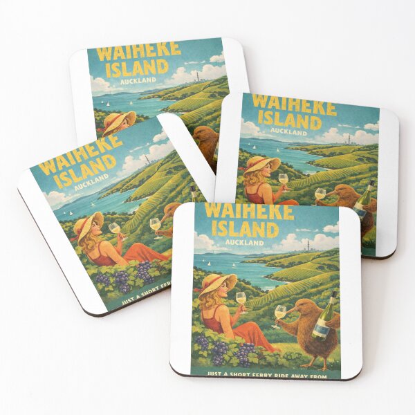 Item preview, Waiheke Island Auckland overlooking Hauraki Gulf vineyards with Rangitoto Island and Auckland Skyline across the Waitematā Harbour designed and sold by Aryabek.