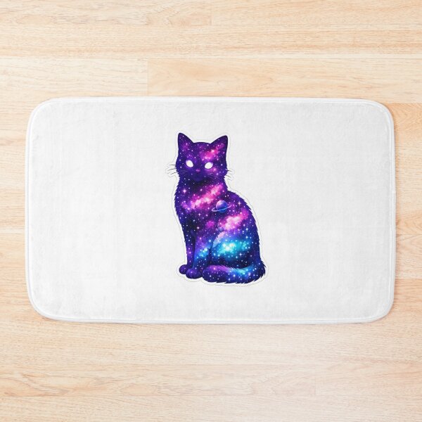Item preview, Galaxy Cat Cosmic Space Aesthetic – Cute Universe Cat Neon Galaxy Art Sticker designed and sold by ArtWaveStudio8.