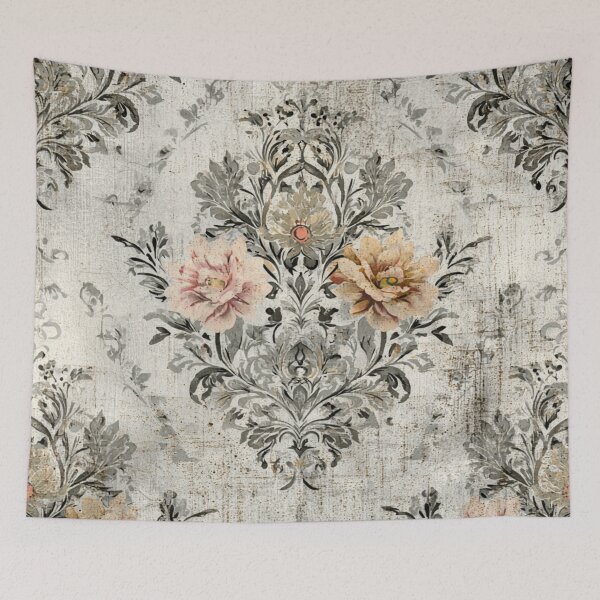 Item preview, Decoupage Vintage Subtle Drawn Flowers Damask 1900 Victorian designed and sold by GrinGalore.