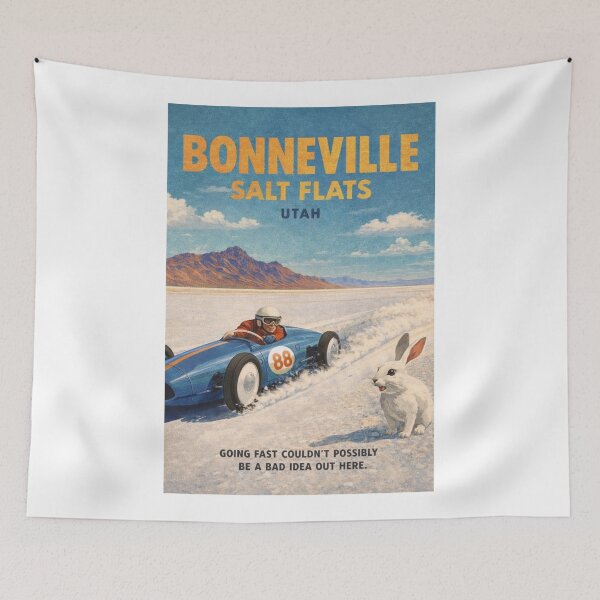 Item preview, Bonneville Salt Flats Utah in the Great Salt Lake Desert near Wendover and the Silver Island Mountains designed and sold by Aryabek.