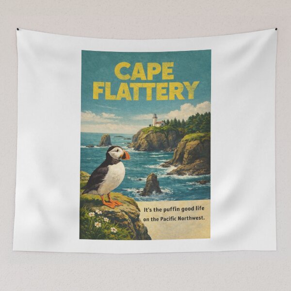 Item preview, Cape Flattery Lighthouse and Tatoosh Island Cliffs Along the Pacific Northwest Coast of Washington State designed and sold by Aryabek.