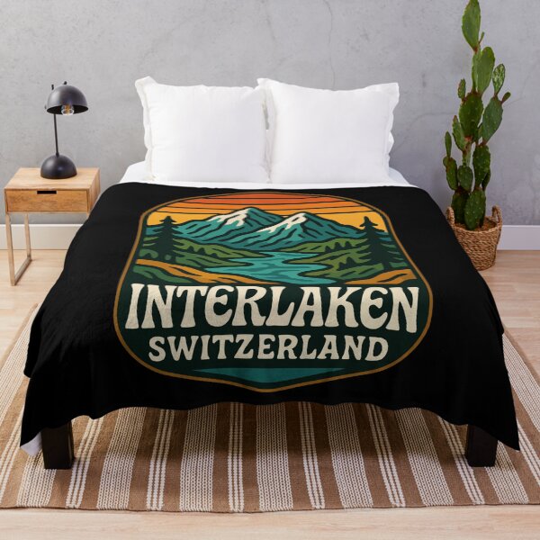 Item preview, Interlaken Switzerland Landscape Travel Retro designed and sold by TomFrontierArt.