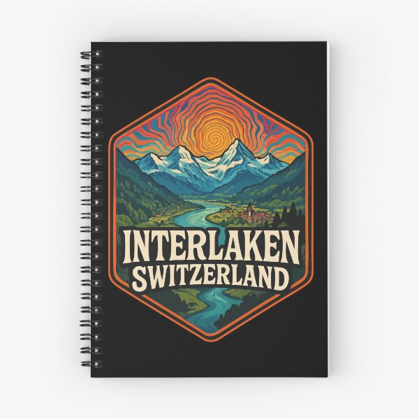 Item preview, Interlaken Switzerland Landscape Psychedelic Travel designed and sold by TomFrontierArt.