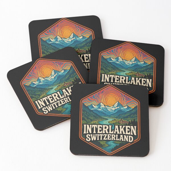 Item preview, Interlaken Switzerland Landscape Psychedelic Travel designed and sold by TomFrontierArt.