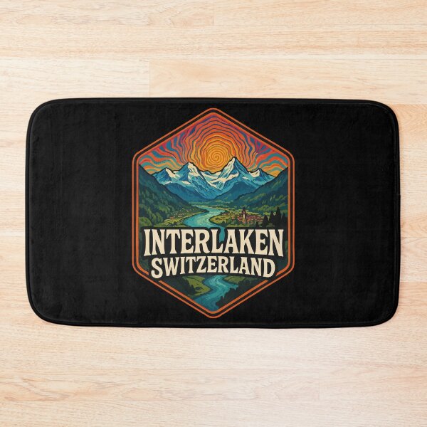 Item preview, Interlaken Switzerland Landscape Psychedelic Travel designed and sold by TomFrontierArt.