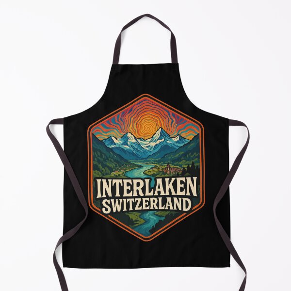 Item preview, Interlaken Switzerland Landscape Psychedelic Travel designed and sold by TomFrontierArt.