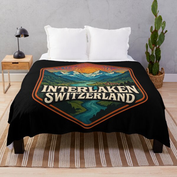 Item preview, Interlaken Switzerland Landscape Psychedelic Travel designed and sold by TomFrontierArt.