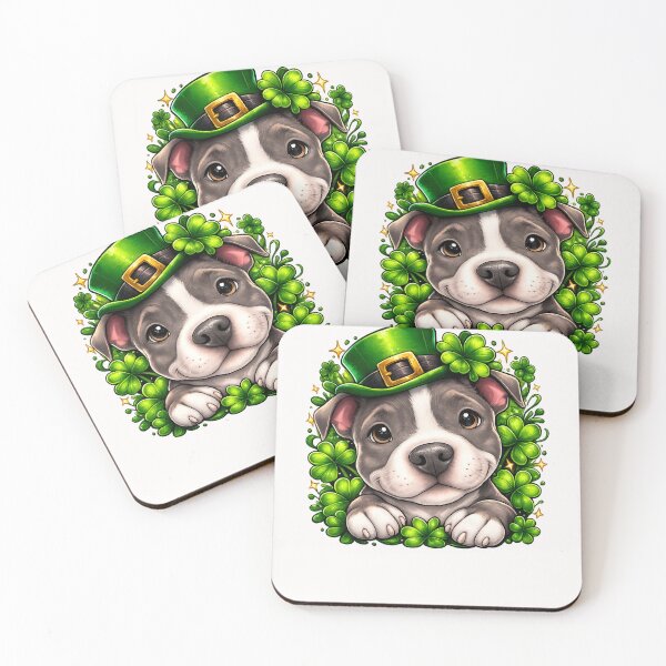 Item preview, Funny Irish Pitbull Dog Shamrock St Patricks Day  designed and sold by Pawsome Quotes.