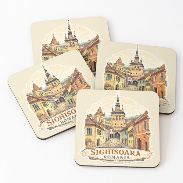 Item preview, Sighișoara, Romania Medieval Old Town Illustration designed and sold by Alice Cristalis.