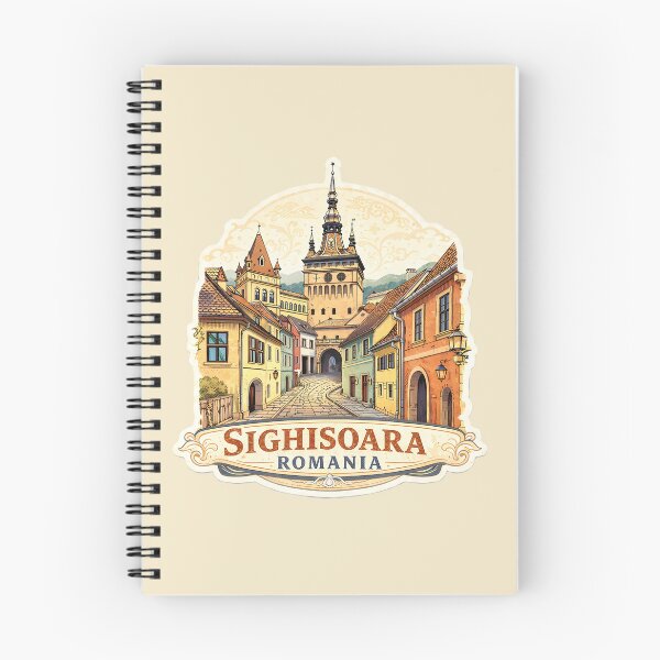 Item preview, Sighișoara, Romania Medieval Old Town Illustration designed and sold by Alice Cristalis.