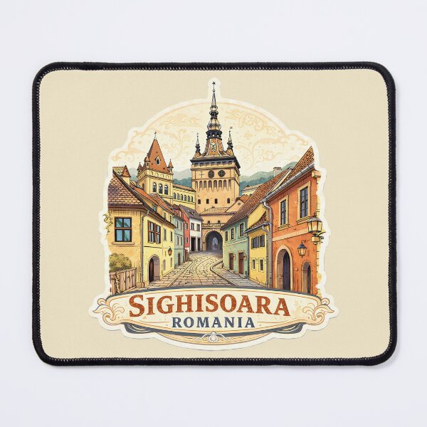 Item preview, Sighișoara, Romania Medieval Old Town Illustration designed and sold by Alice Cristalis.