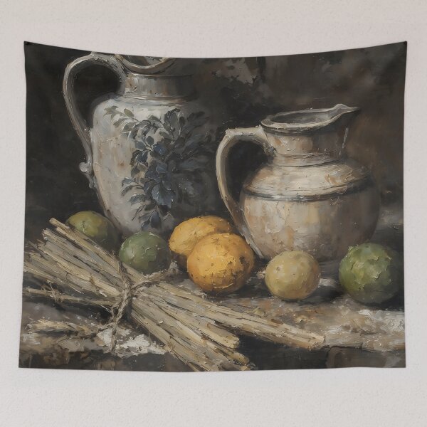 Item preview, Moody Vintage Still Life with Lemons and Pitchers designed and sold by Sergey Sedunov.