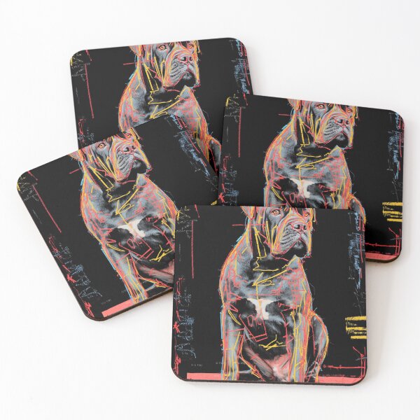 Item preview, Colorful Cane Corso on Black Background designed and sold by lautir.