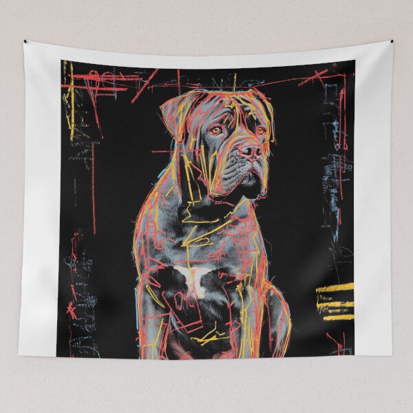 Item preview, Colorful Cane Corso on Black Background designed and sold by lautir.