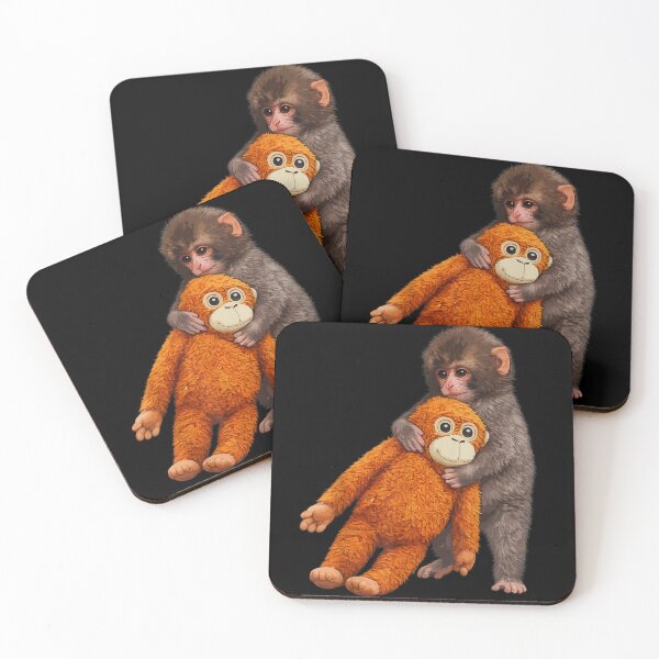 Item preview, Cute Baby Monkey Hugging Plush Toy Adorable Animal Design designed and sold by River Silva.