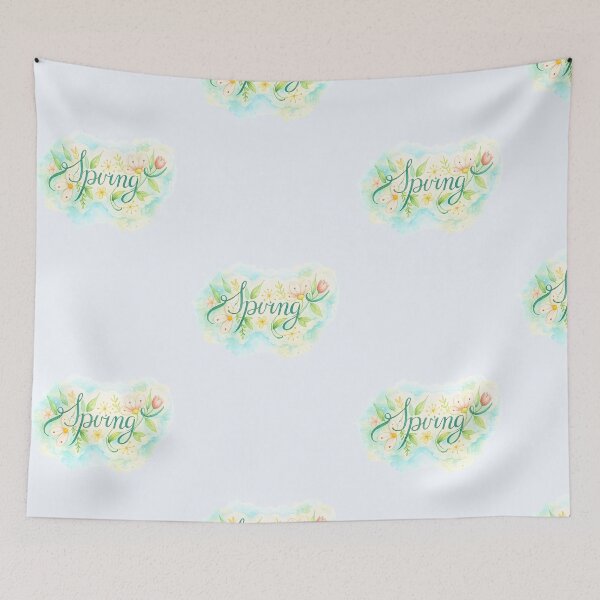 Item preview, Spring Floral Script – Watercolor Botanical Lettering designed and sold by blankTeeShirt.