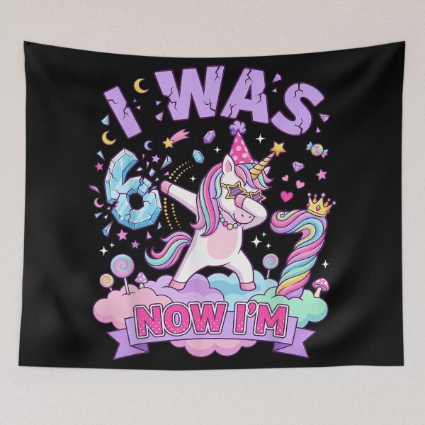 Item preview, Now I'm 6 Cute Unicorn Birthday Party Kids Shirt designed and sold by River Silva.