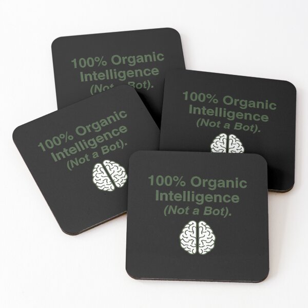 Item preview, 100% Organic Intelligence Not a Bot - Funny Anti-AI Quote Art designed and sold by SylwiaPrint.