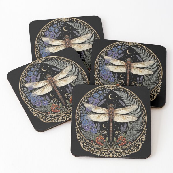 Item preview, Vintage Celestial Dragonfly Botanical Illustration | Mystic Nature Garden Art designed and sold by GRYFFWEAR.