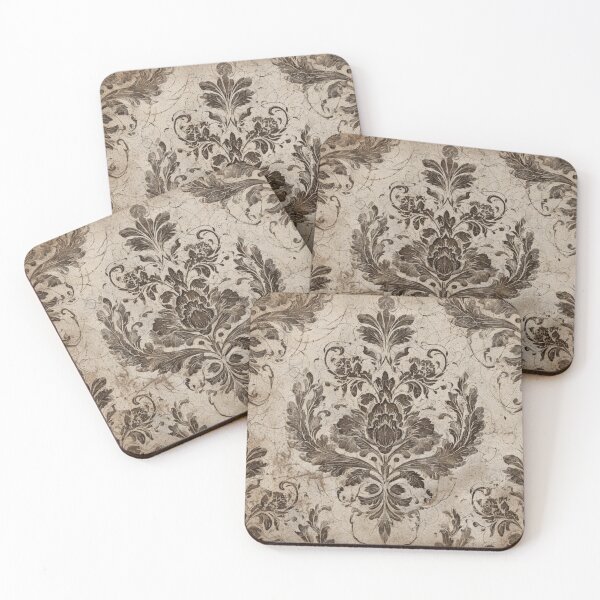 Item preview, Decoupage Vintage Brown Floral Damask 1900 Victorian Pattern designed and sold by GrinGalore.
