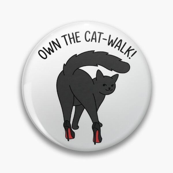 Item preview, Own The Cat-Walk – Funny Fashion Cat Pun | Black Cat in High Heels designed and sold by aiqdelicia.