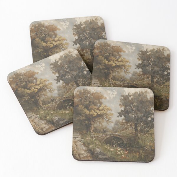Item preview, Vintage Summer Landscape with Stone Bridge Painting designed and sold by Sergey Sedunov.
