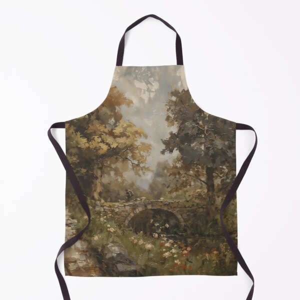Item preview, Vintage Summer Landscape with Stone Bridge Painting designed and sold by Sergey Sedunov.