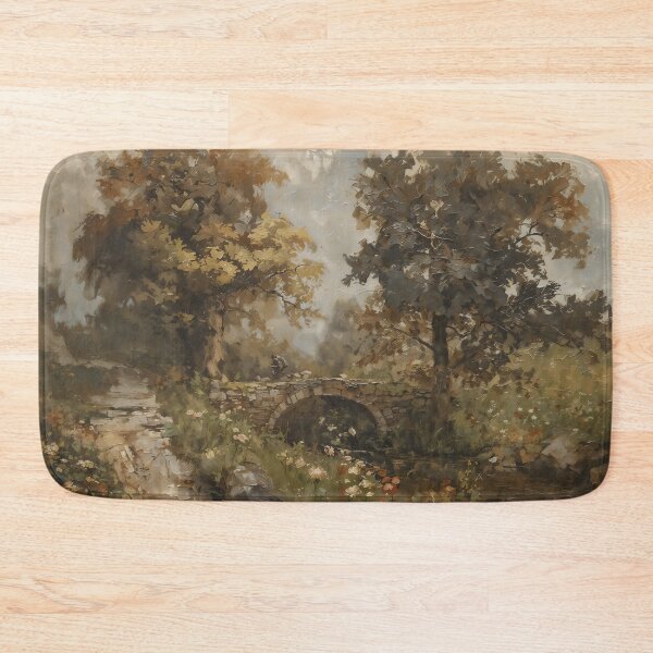 Item preview, Vintage Summer Landscape with Stone Bridge Painting designed and sold by Sergey Sedunov.