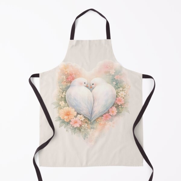 Item preview, Romantic White Doves Heart – Watercolor Love Birds Floral Design designed and sold by blankTeeShirt.