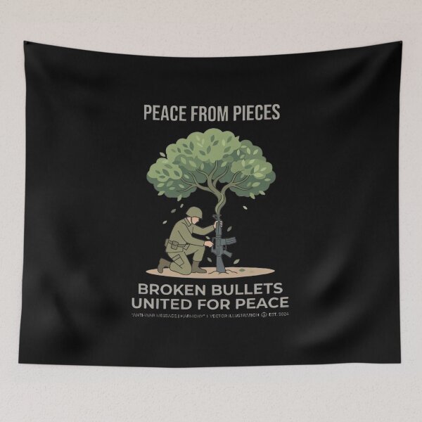Item preview, Plant Peace Not War Protest Illustration designed and sold by ARTReMi.