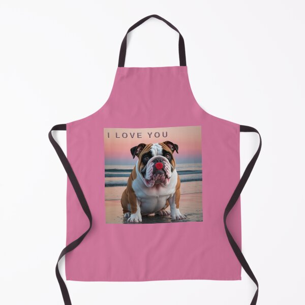 Item preview, Bulldog says "I Love You" with a red rose designed and sold by Segasprojects.