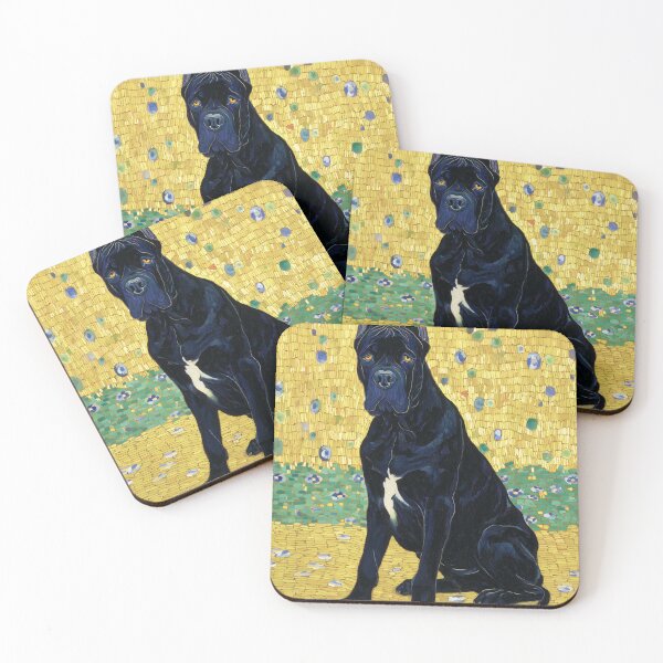 Item preview, Black Cane Corso on Golden Background designed and sold by lautir.