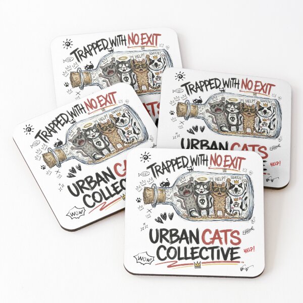 Item preview, Cats trapped in a bottle. designed and sold by taratyanprint.