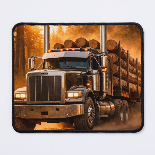 Item preview, Epic Hyper-Realistic Logging Truck in Forest at Golden Hour – 3D Photorealistic Semi Truck Poster, T-Shirt & Sticker Design designed and sold by Creative Design Studio.