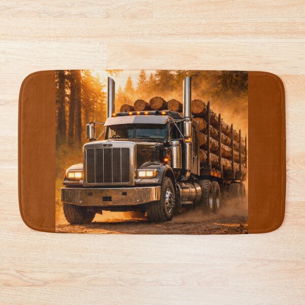 Item preview, Epic Hyper-Realistic Logging Truck in Forest at Golden Hour – 3D Photorealistic Semi Truck Poster, T-Shirt & Sticker Design designed and sold by Creative Design Studio.