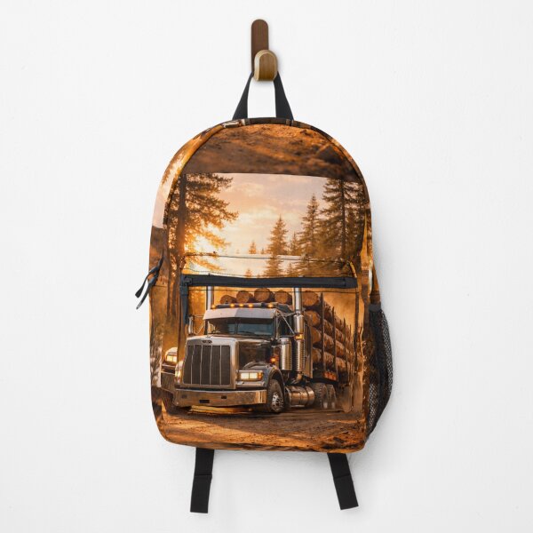 Item preview, Epic Hyper-Realistic Logging Truck in Forest at Golden Hour – 3D Photorealistic Semi Truck Poster, T-Shirt & Sticker Design designed and sold by Creative Design Studio.