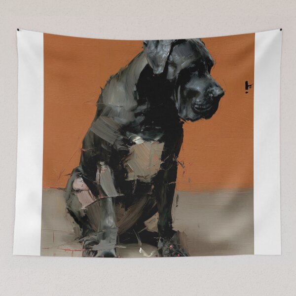 Item preview, Black Cane Corso Against Orange Background designed and sold by lautir.