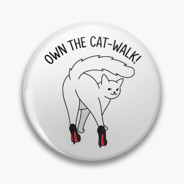 Item preview, Own The Cat-Walk – Funny White Cat Fashion Pun | Cat in High Heels designed and sold by aiqdelicia.