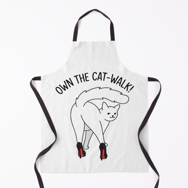 Item preview, Own The Cat-Walk – Funny White Cat Fashion Pun | Cat in High Heels designed and sold by aiqdelicia.