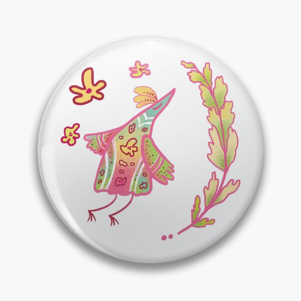 Item preview, Whimsical Folk Bird in Boho Garden designed and sold by FaliushART.