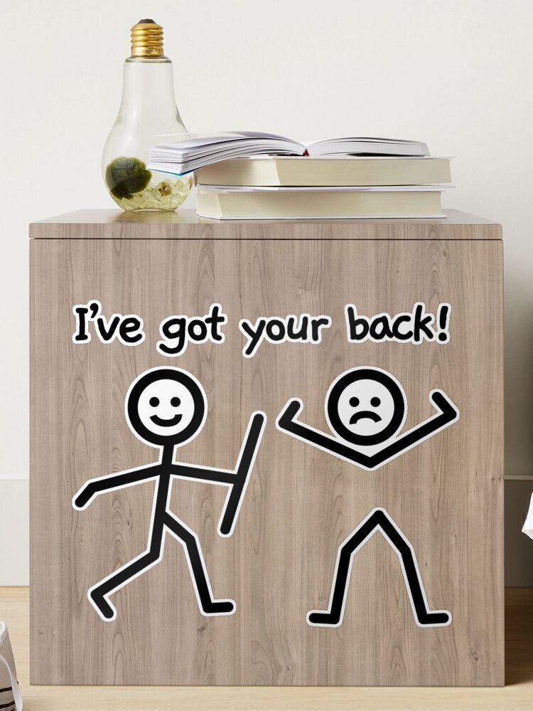 I've got your back! - Funny stick figure meme' Baby Bib