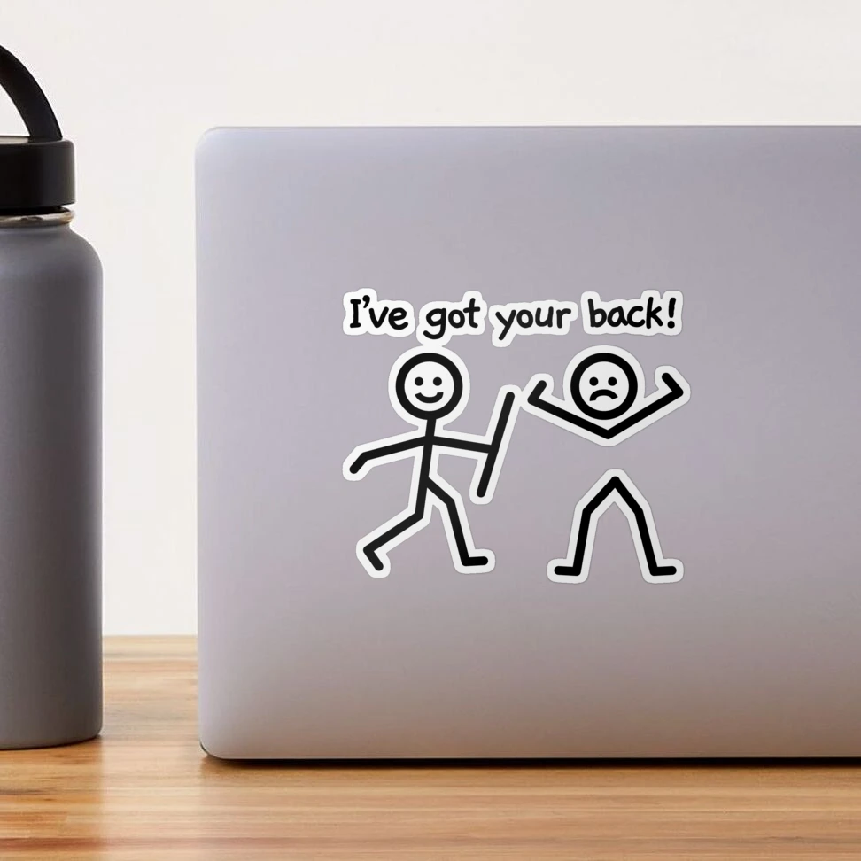 I've got your back! - Funny stick figure meme' Baby Bib